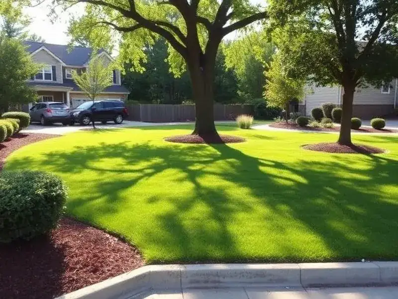 Pristine residential lawn after professional tree service